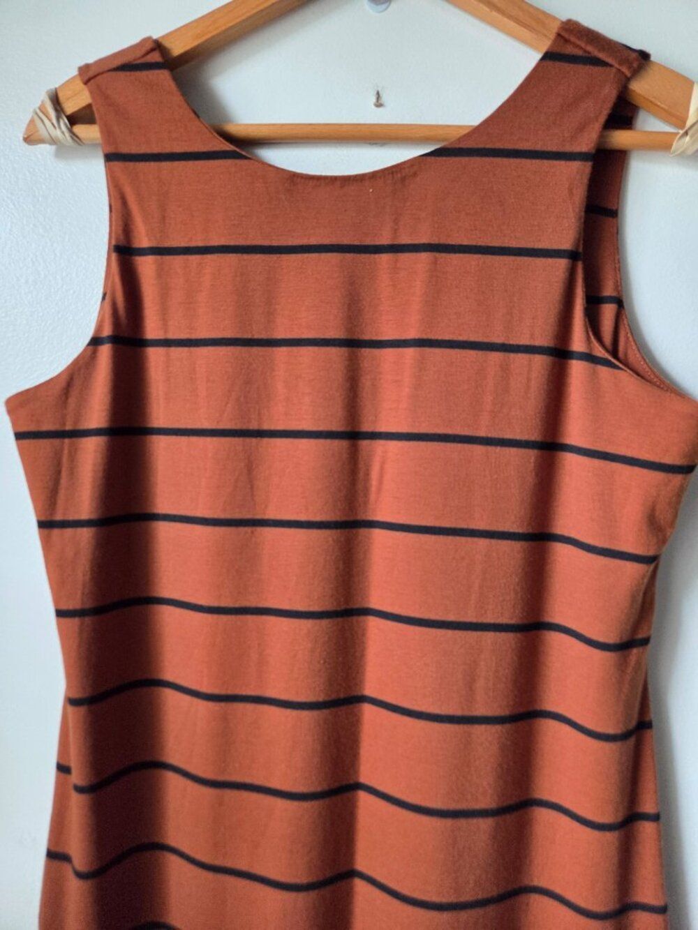 EUC SOUTHERN GRACE & ROSE BROWN BLACK STRIPED SLEEVELESS MAXI DRESS SIZE M - Picture 3 of 13